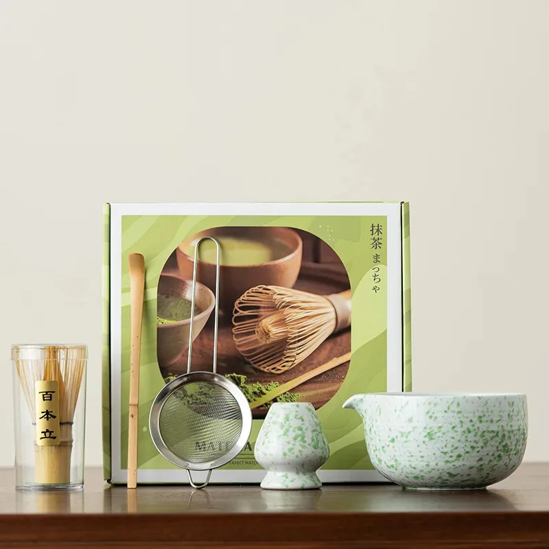 

Matcha Whisk Set- Matcha Set includes Matcha Whisk and Bowl (Matcha Bowl), Sifter, Holder and Scoop Bamboo Whisk for Matcha Tea