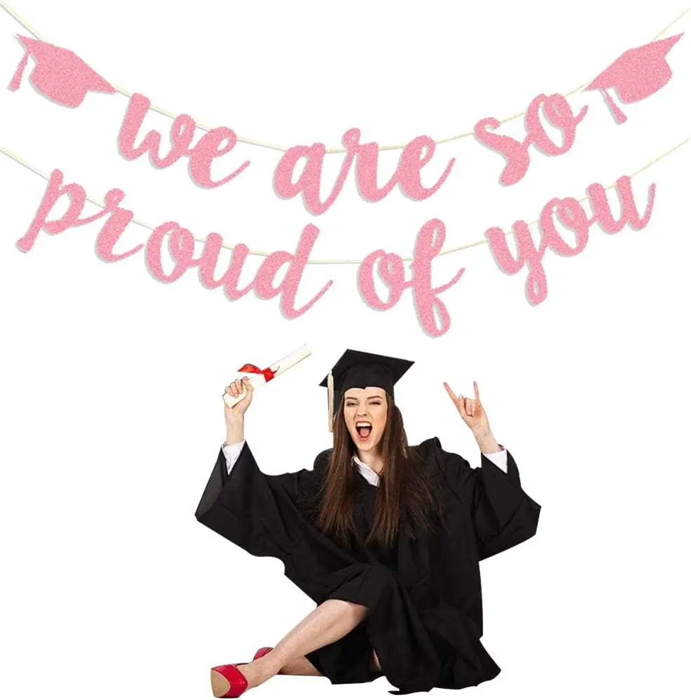 2026 Graduation Party Decoration Supplies - Congrats Grad, We are So Proud of You Banner and K-12 graduation photo banner