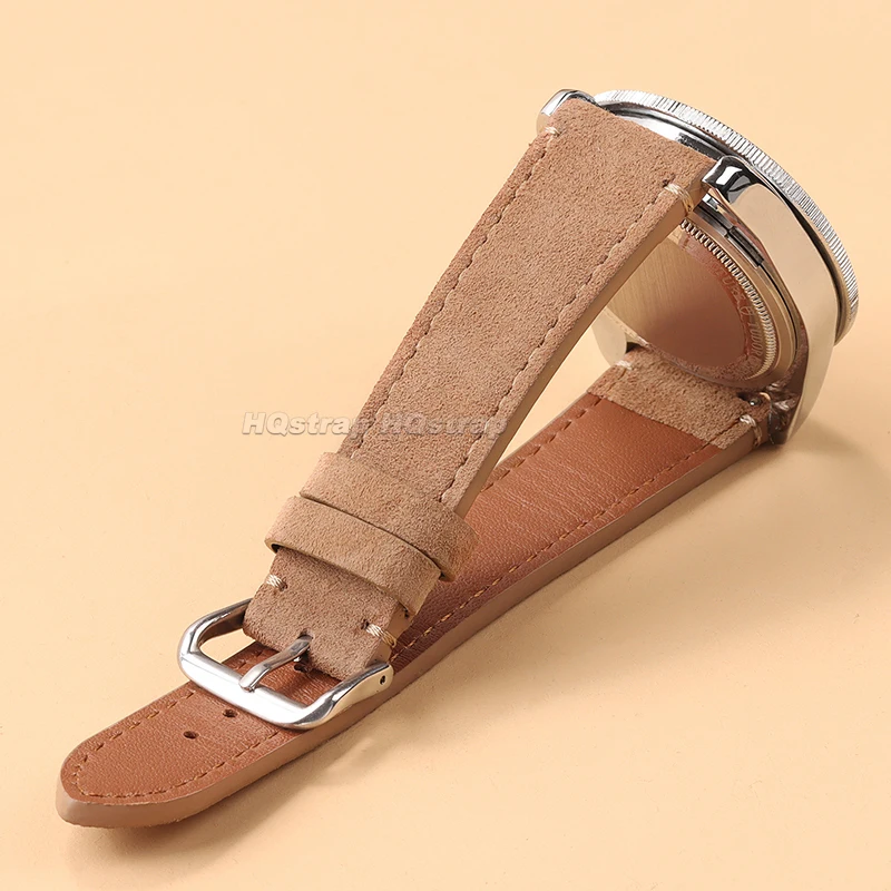 Suede Leather Strap 20mm 22mm Vintage Soft Watch Band Quick Release Wristband for Seiko for Omega Bracelet Replacement Belt