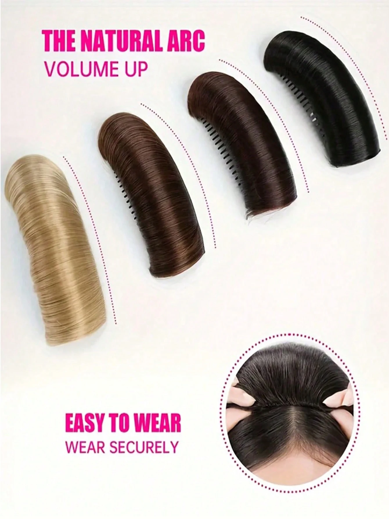 Invisible Fluffy Hair Pad Puff Hair Head Cushion Synthetic Pad Clip Bun Bump It Up Volume Hair Base Women Girl Style Accessories