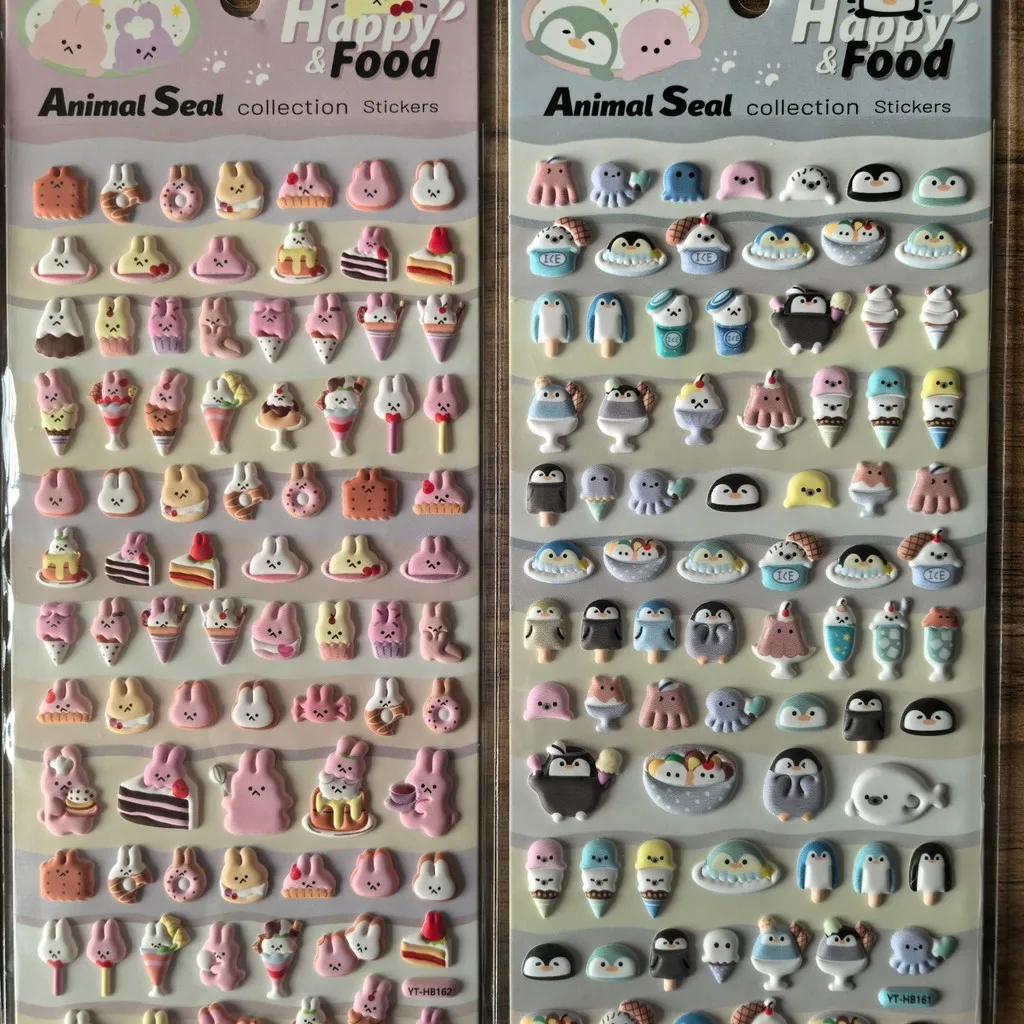 Juego de pegatinas 3D con sello animal (4 piezas) - Adorables adornos para planificadores, manualidades y cuadernos BulingBulingStickers Store