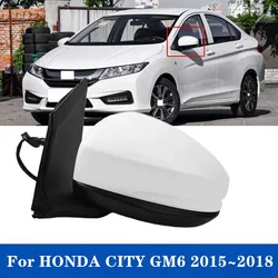 1PCS Car Accessories Door Mirror Rearview Side Mirror Assembly For HONDA CITY GM6 2015~2018 3/5 Pins Without Auto Folding