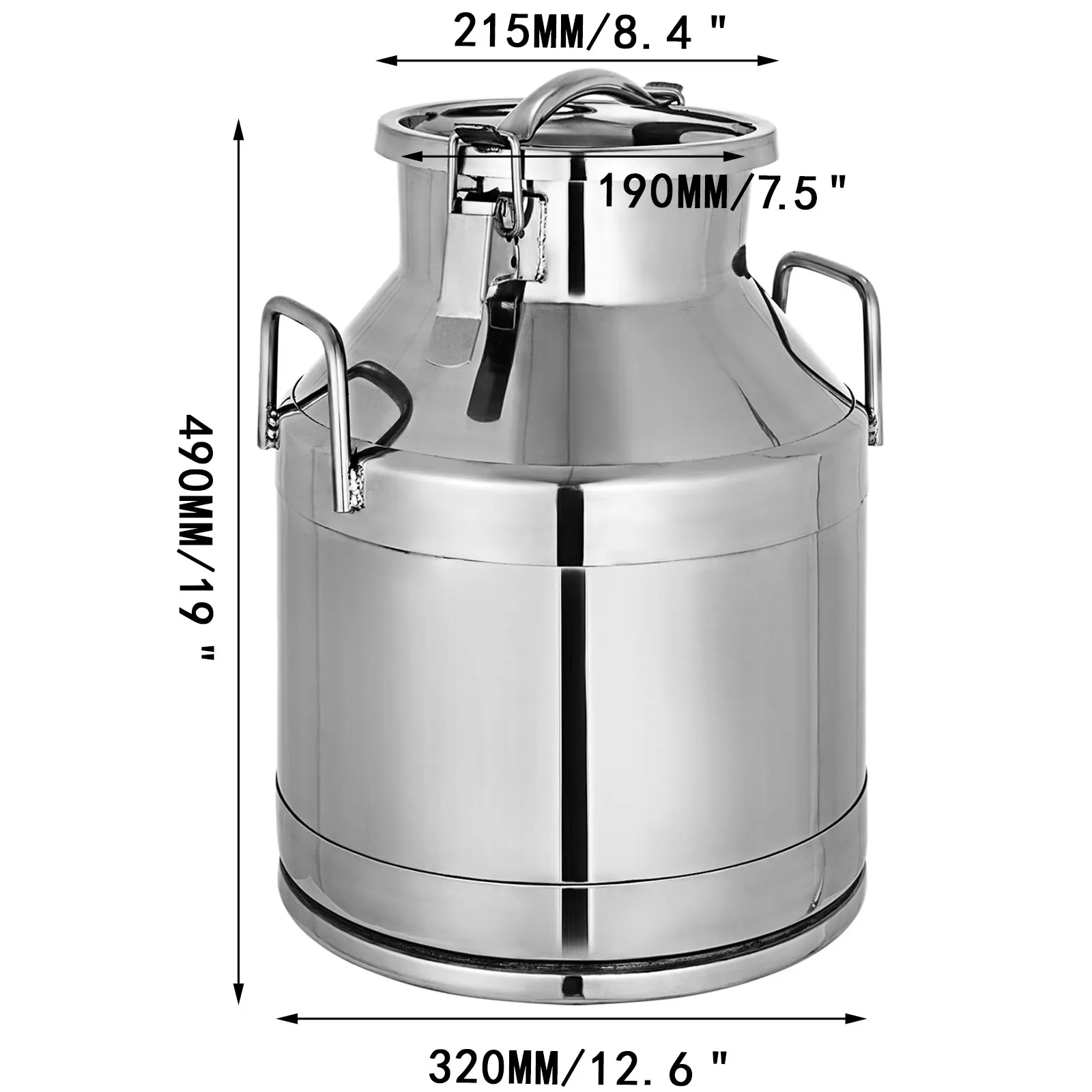 VEVOR-304 دلو الحليب الفولاذ المقاوم للصدأ ، دلو سطل النبيذ ، حمل إبريق مع غطاء مختوم ، الحليب والنبيذ ، تخزين السائل ، 20 ، 50L