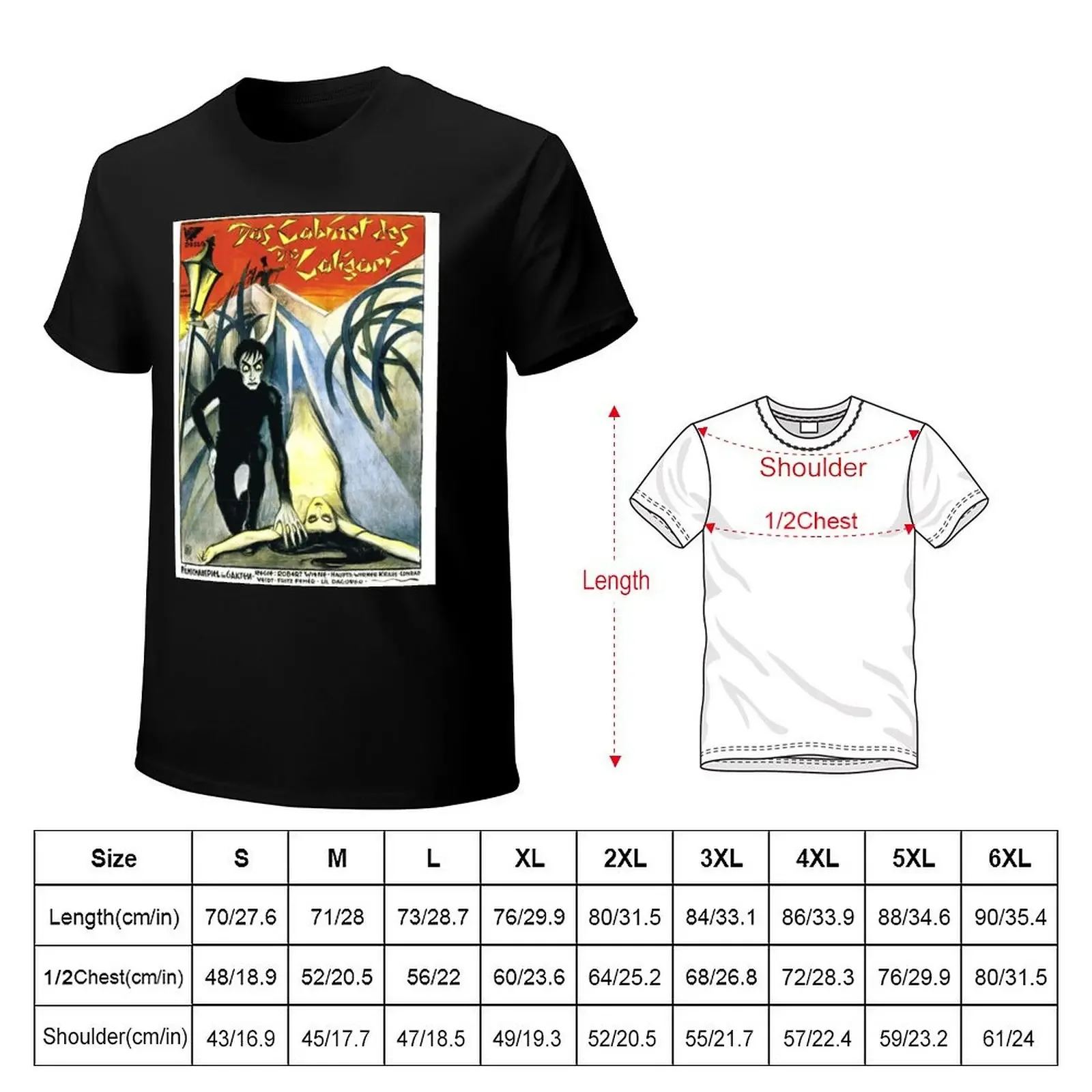 The Cabinet of Dr. Caligari German Movie Poster T-Shirt plus size topy dla chłopca tshirty dla mężczyzn