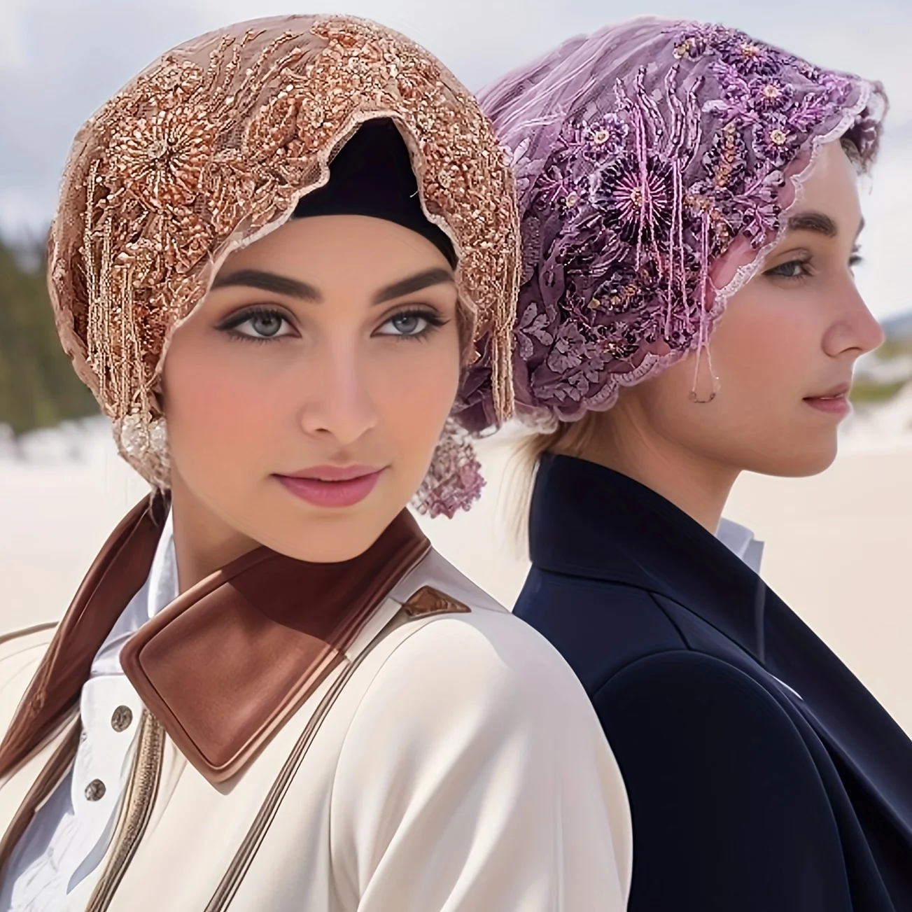 Ribbon tassel headscarf hat style gauze scarf hijab hair cover head hat new style women\'s fashion patch hijab Muslim ethnic