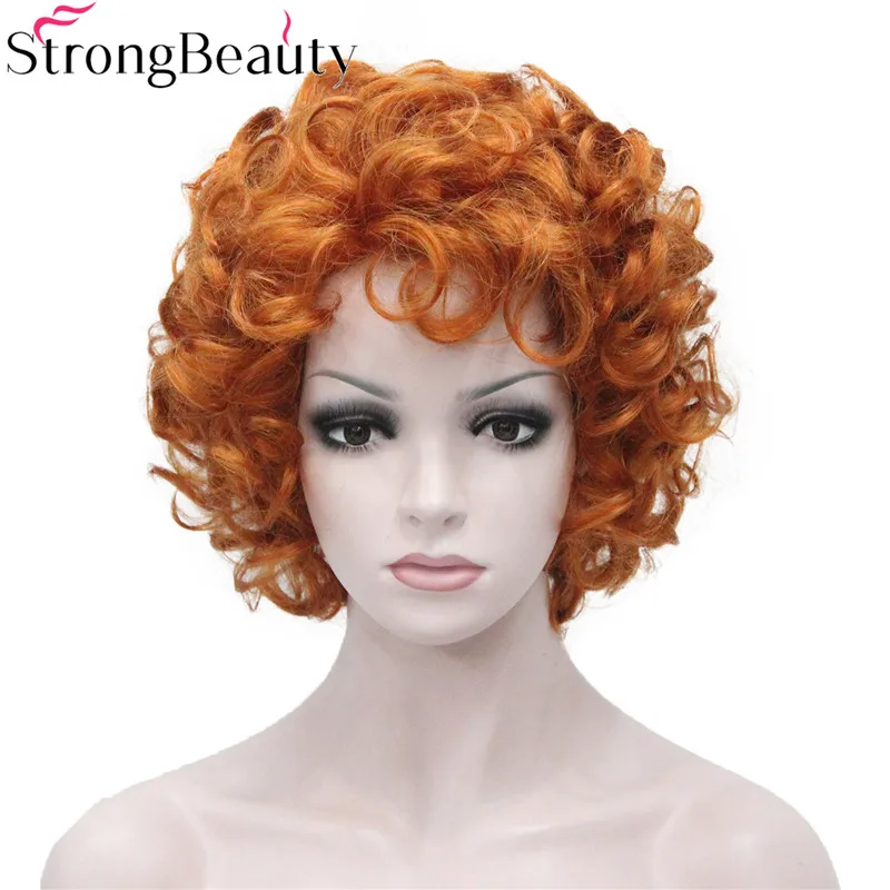 

StrongBeauty Short Curly Wigs Synthetic Hair Capless Women Wig