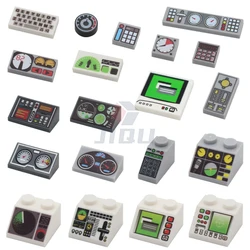 Gauges Controls Center Radar Screen Keypad Pattern Tile Slope Printed Accessories Bricks City MOC Building Blocks Parts Kit Toys