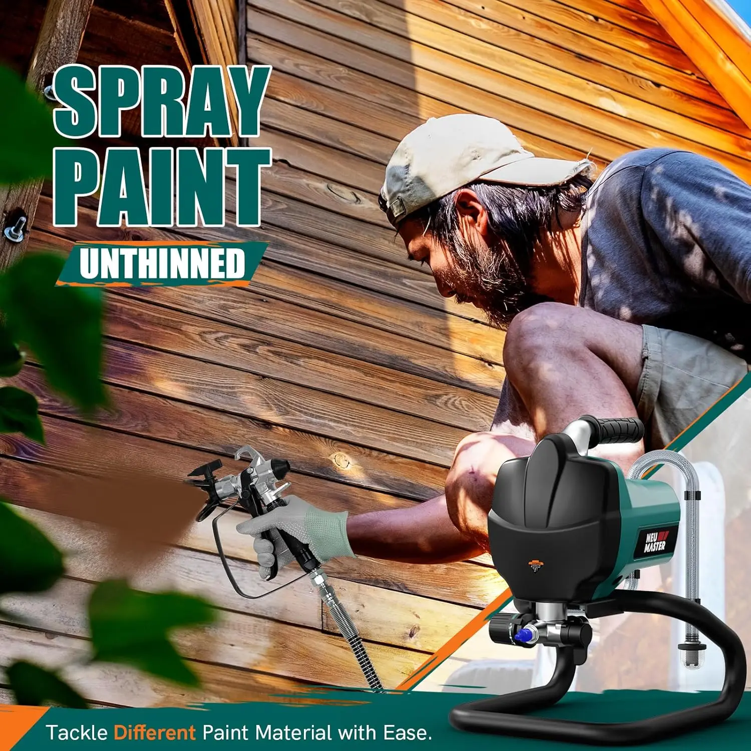 Master Airless Paint Sprayer - 3000 Psi Thinning-Free, Quick Spray Paint Gun With Spray Tips For House Painting, Home