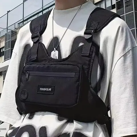 Dormin 가슴 가방 허리 가방 힙합 streetwear 대용량 스포츠 캐주얼 전술 조끼 가방 남성용