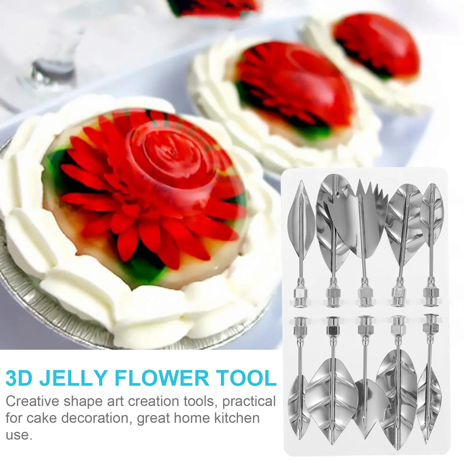 1Set Veilig en Stevig Cake Gelatine Gereedschap met Spuit voor Lekker Gelatine Art Design Jelly Art Tools Pudding Nozzle