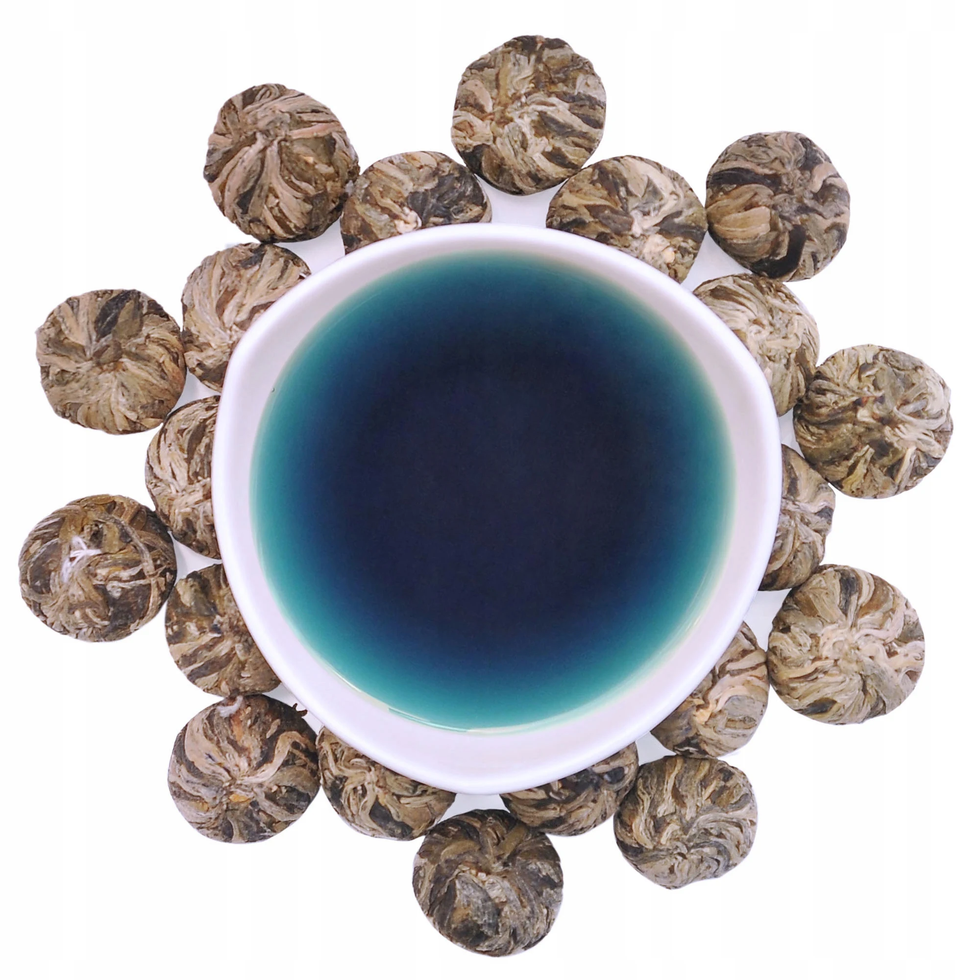 Herbata Kwitnąca Niebieska Szafirowa Kula z Kwiatem Jaśminu Klitorii 1 szt