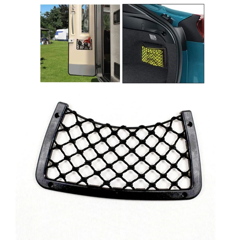 Universal Elastic Mesh Seat Back Pocket Lightweight Black Frame Durable Nylon Net Space Saver Map Mobile Phone Debris