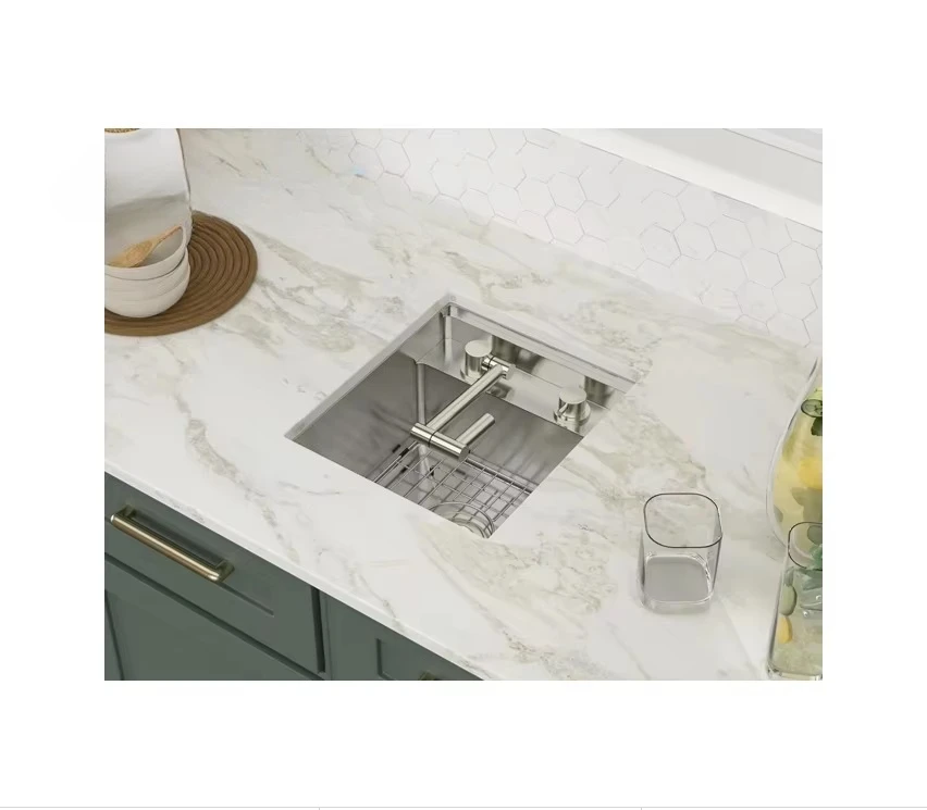 Bar Sink Hidden Faucet Undermount Stainless Steel RV Hidden Sink Single Bowl Stainless Steel Sink With Cover