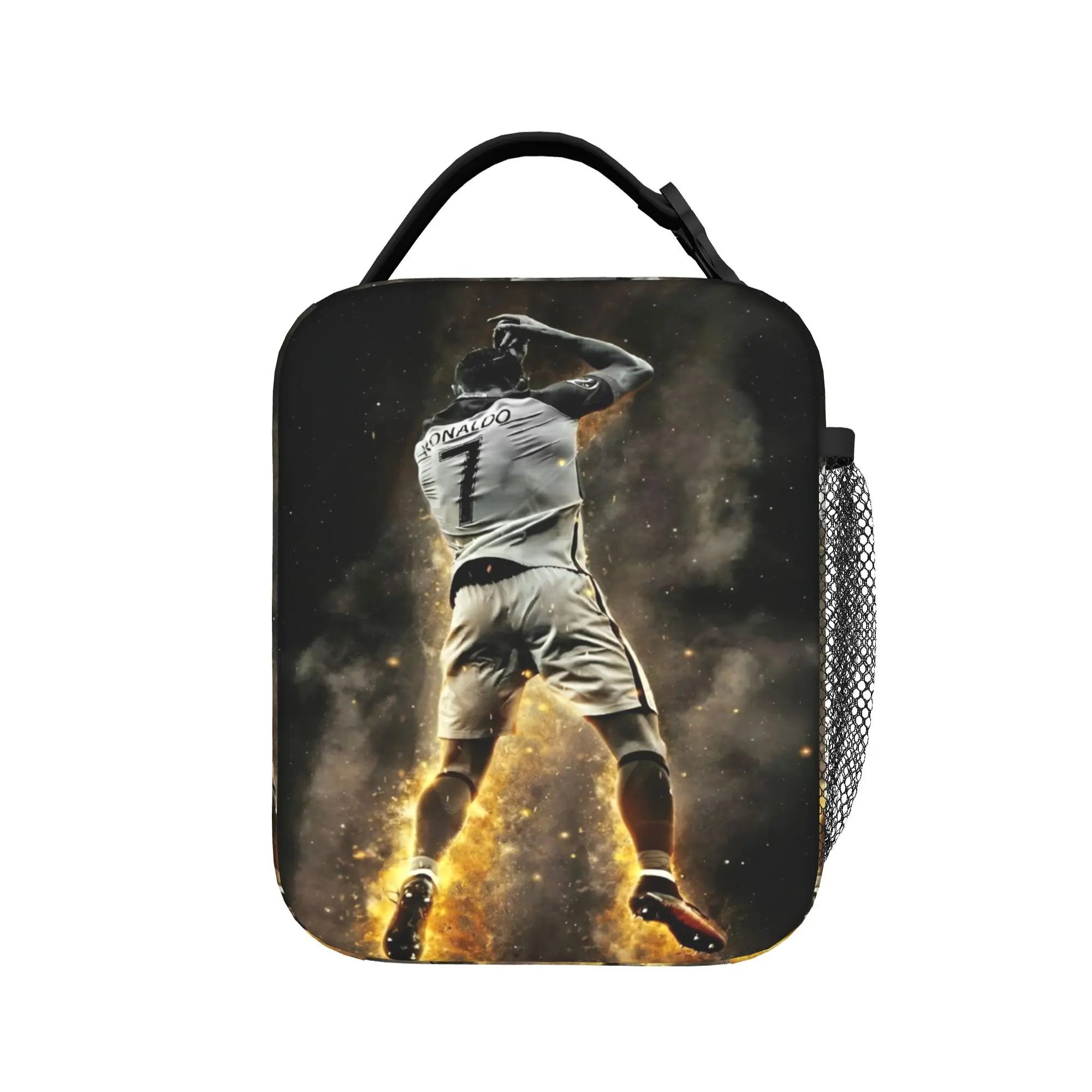 Siuuuuuu Ronaldos Cr7 Football Insulated Lunch Bag Soccer Meal Container Cooler Bag Lunch Box Tote School  Outdoor Girl Boy