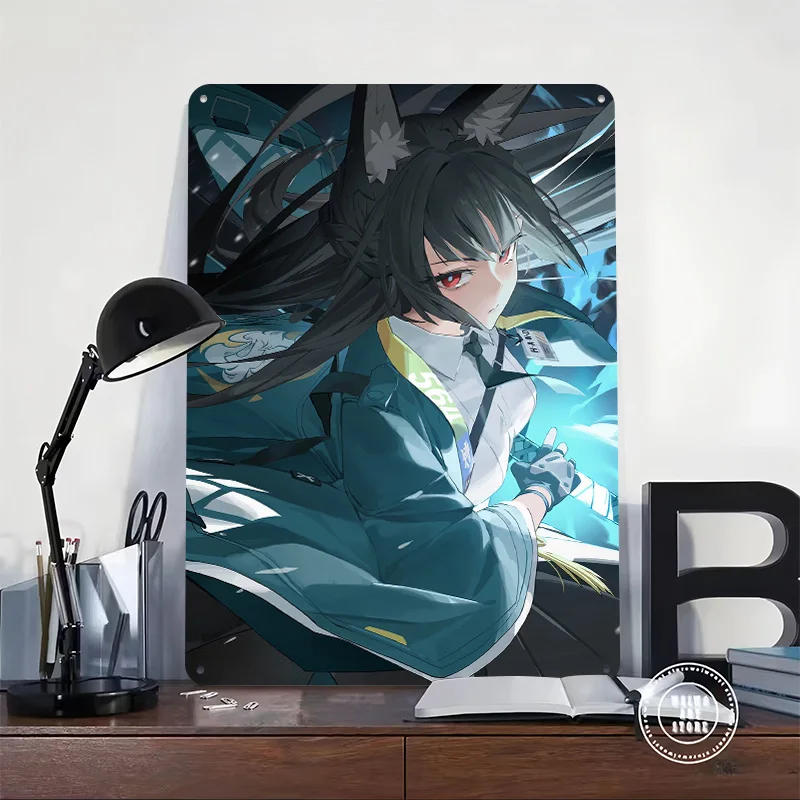 Zenless Zone Zero Hoshimi Miyabi Personalized 3D Textured Metal Poster Wall Art Tinplate Sign for Wand Deko Office Decor Room