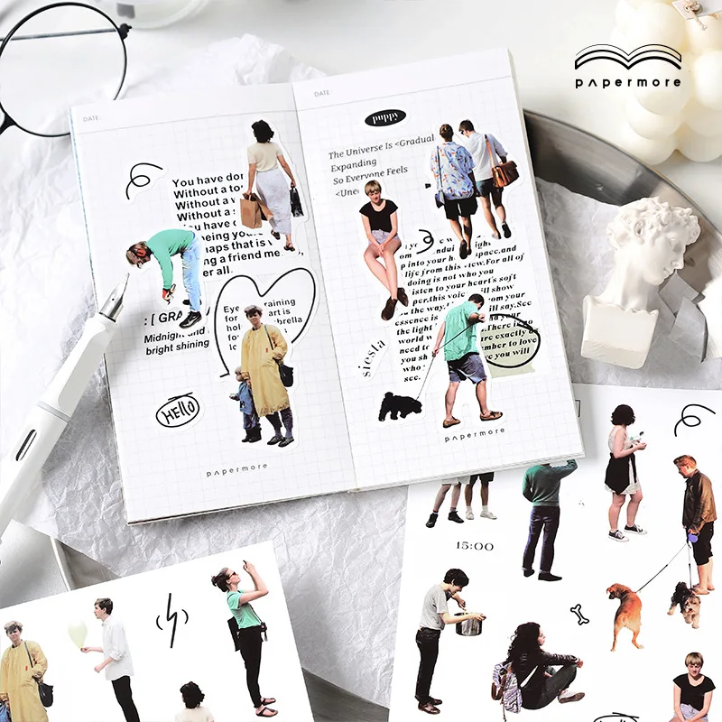 2 Pcs Young People Stickers Fashion Men Woman Scrapbook Sticker For Journals Album Planners Diary Diy Crafts