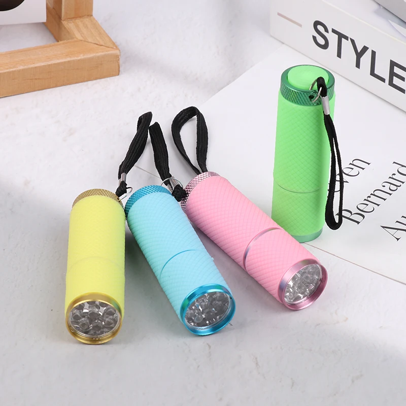 6Colors Mini 9 LED Flashlight Super Bright Pocket Emergency Light Small Torch Portable Mini LED Lights Lantern Camping Lights