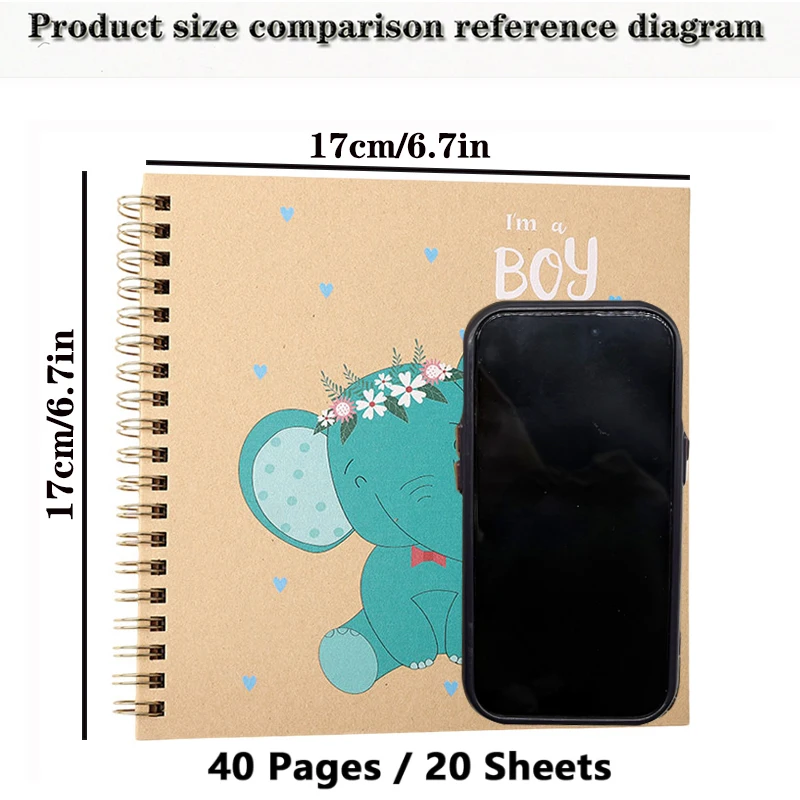 1PCS Cartoon DIY Scrapbook Album Hardcover Kraft Paper 20 Sheets Photo Memory Book for Family Wedding - Scrapbooking Kit