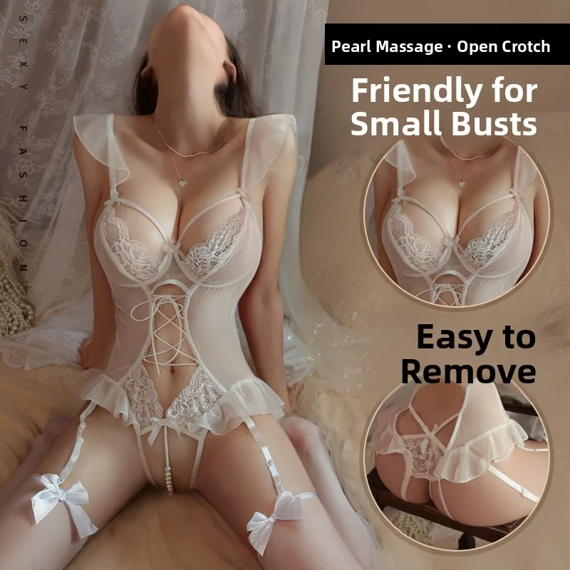 زي هالوين نسائي مثير بحمالات دانتيل وقطعة واحدة مع بطانة صدر، لون بنفسجي، طول عادي، مناسب للمشي في المدينة