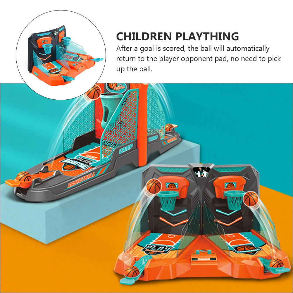

1pc Double Player Table Automatic Ball Return Finger Basketball Game Machine, Kids