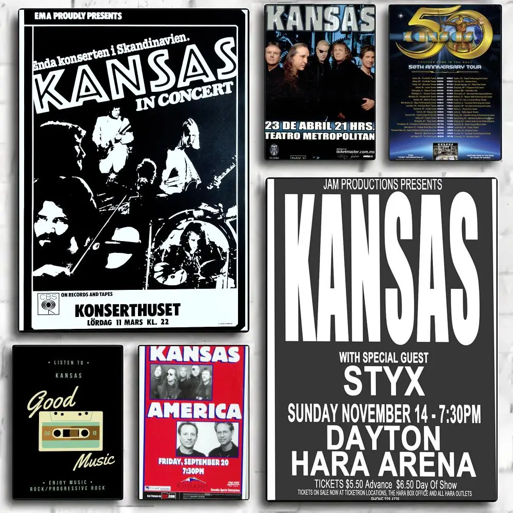 band K-Kansas-S Poster Minimalist Wall Sticker for Cafe Office Bar Home Decor and Gift