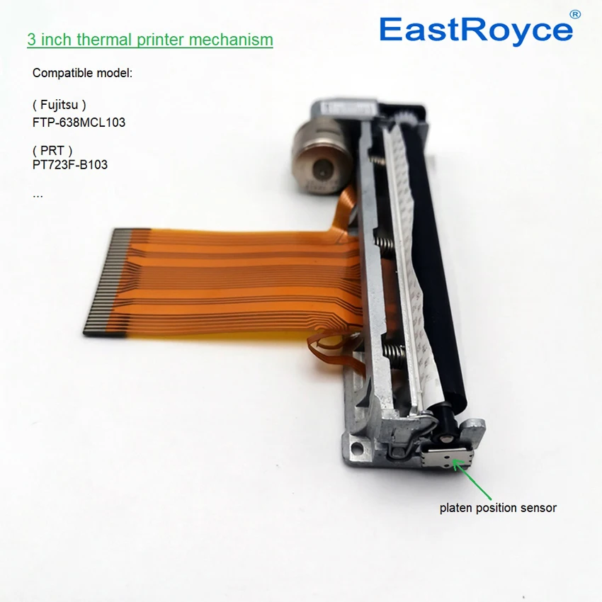 Compatible model Fujitsu FTP-638MLC103/PRT PT723F-B103 thermal printer mechanism 3-inch thermal head 80mm width Factory supply