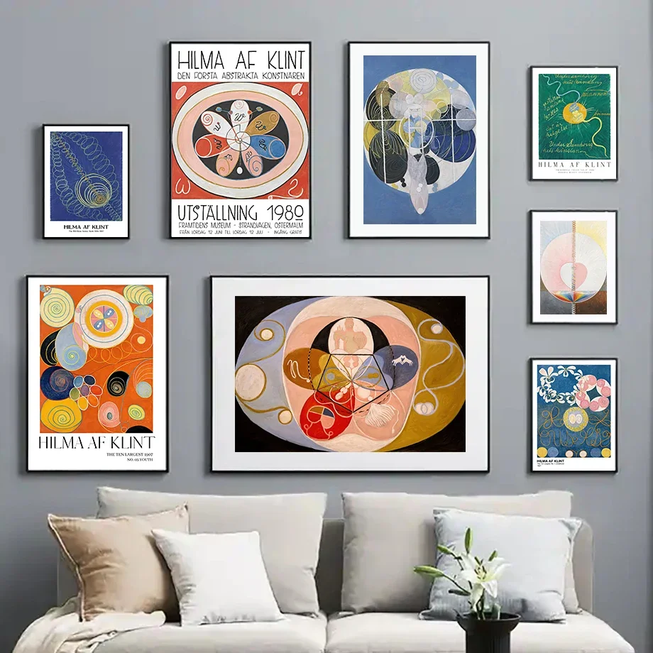 Wall Art Canvas Painting Hilma Klint Modern Color Abstract Nordic Posters And Prints Wall Pictures For Living Room Decoration