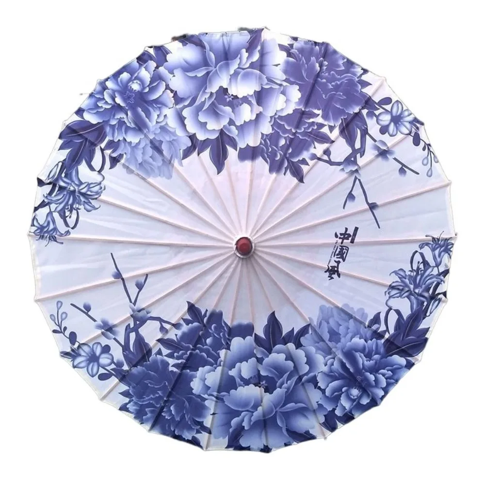 

Classical Handmade Silk Cloth Women Umbrella Waterproof Decorative Chinese Oil Paper Umbrella Rain Proof Costume Parasol Party