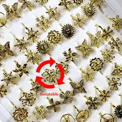 10Pieces /Lot New Rotating Windmill Creative Children Kids Ring Boy Girl Rotatable Stress Relief Entertainment Rings