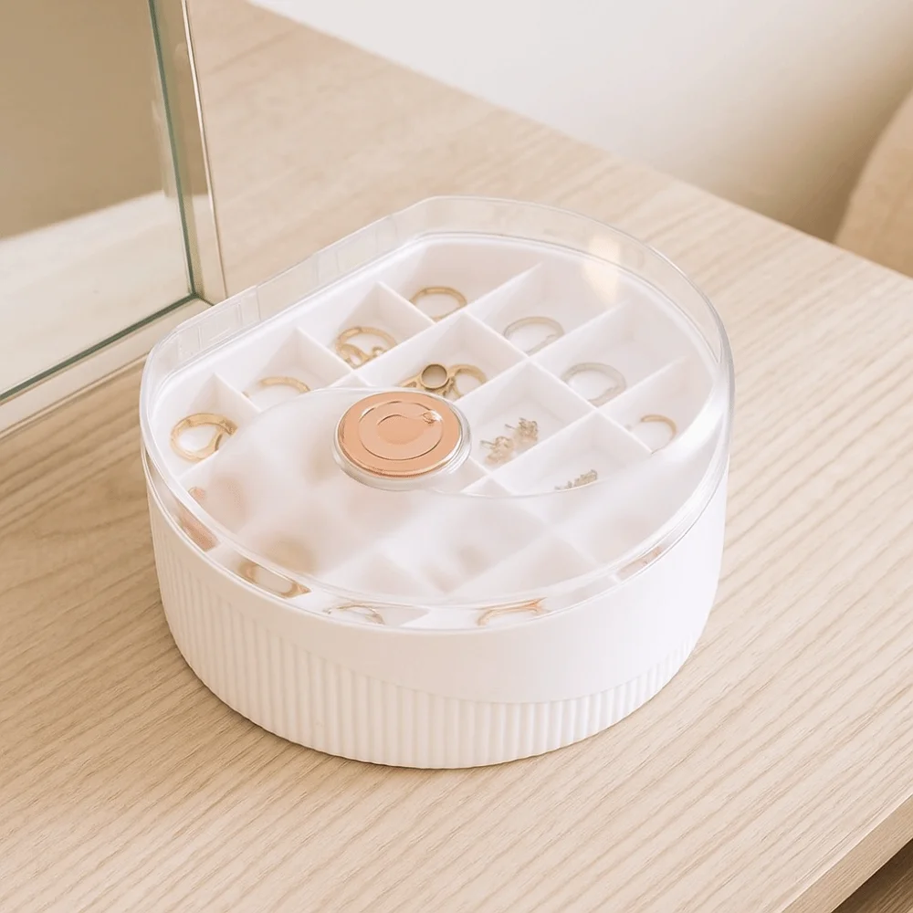 Boîte de rangement de bijoux en plastique, grande capacité, anti-poussière, étui de rangement de boucles d'oreilles, boîte d'exposition de bijoux étanche à l'humidité