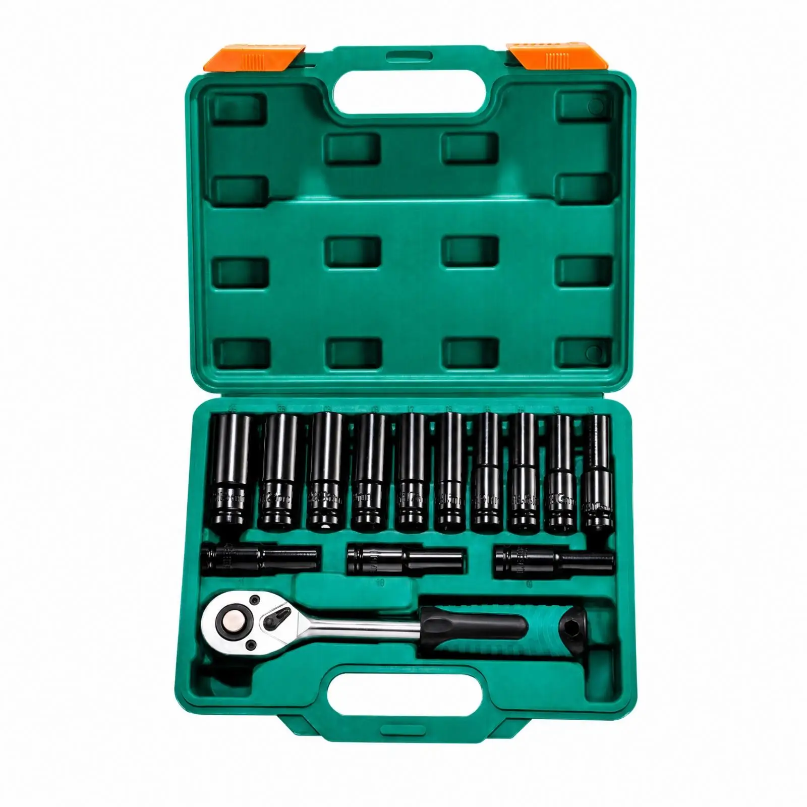 14 Pieces Automotive Socket Wrench Assortment High-Carbon Steel 1/2 Inch Drive Socket Wrench Set Heat-Treated Anti-Rust