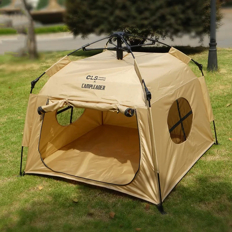 New Fully Automatic Portable Pet Tent Outdoor Pet Tent Foldable Cute Pet Puppy Dogs Tent Oxford Cloth Waterproof Camping