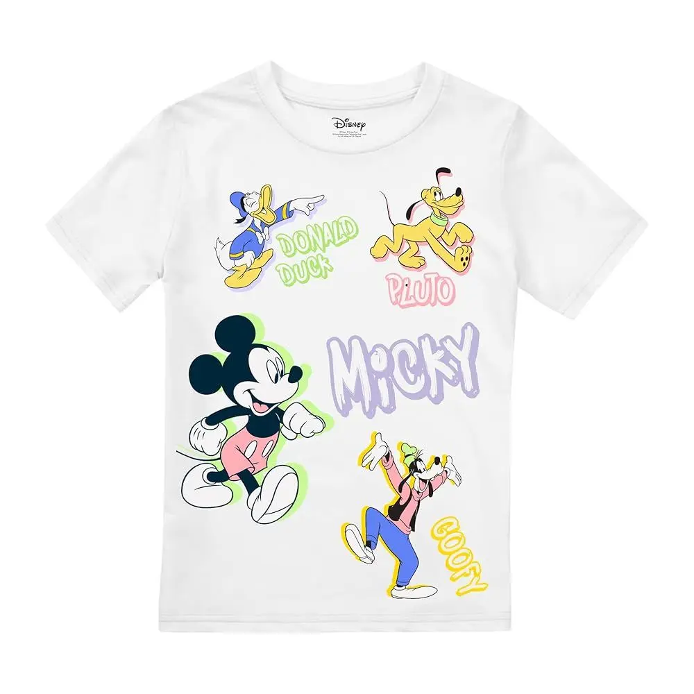

New Disney Mickey Animation American Leisure Comfortable Comfortable Cotton T-shirt Men and Women with Short Sleeves