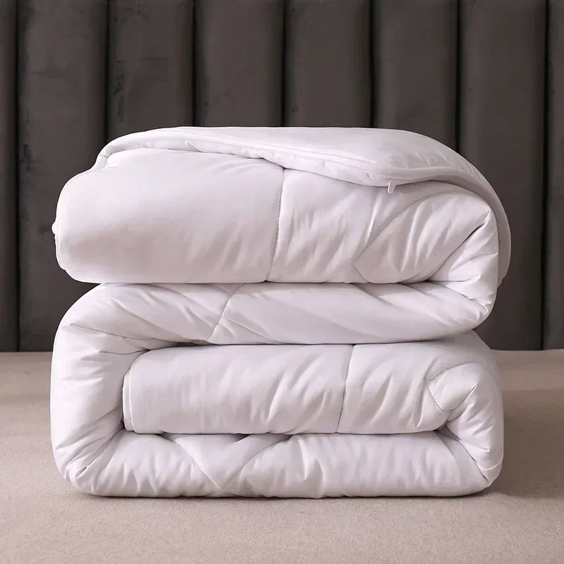 Winter Quilt Thick Warm Soft Quilted for Adult Warm Comfortable Solid Color Comforter Double Size Bed Blanket Comforter