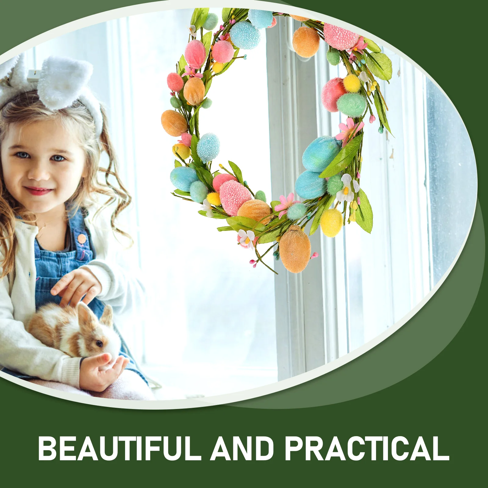 

Outdoor Easter Egg Garland Home Decor Decoration Plastic Decorative Wreaths for Indoors