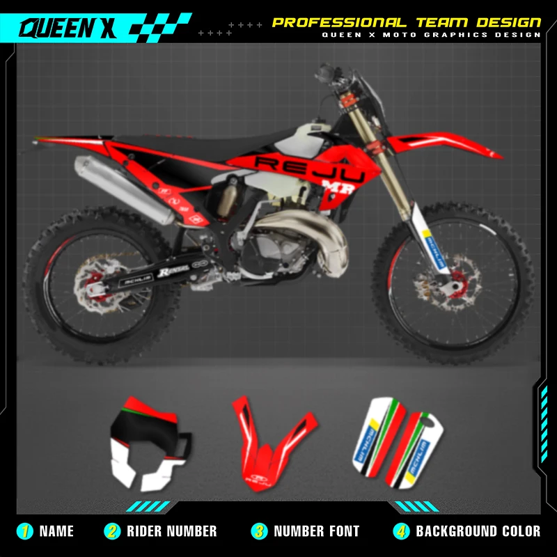 

Queen X MOTOR Custom Team Graphics Backgrounds Decals Stickers Kit For GASGAS GAS GAS Rieju 004