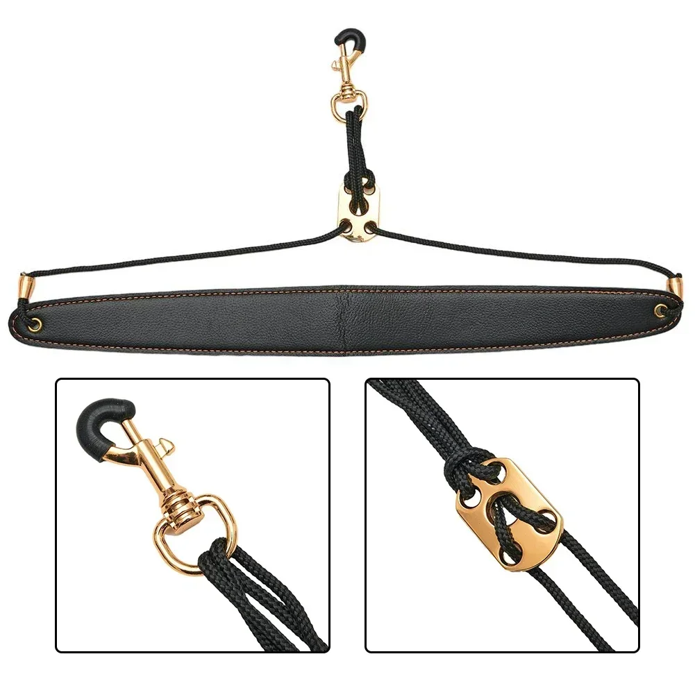 Parts Saxophone Neck Strap Black Brown Gift Metal PU Leather Red Rubber Saxophone For Saxophone For English Horn