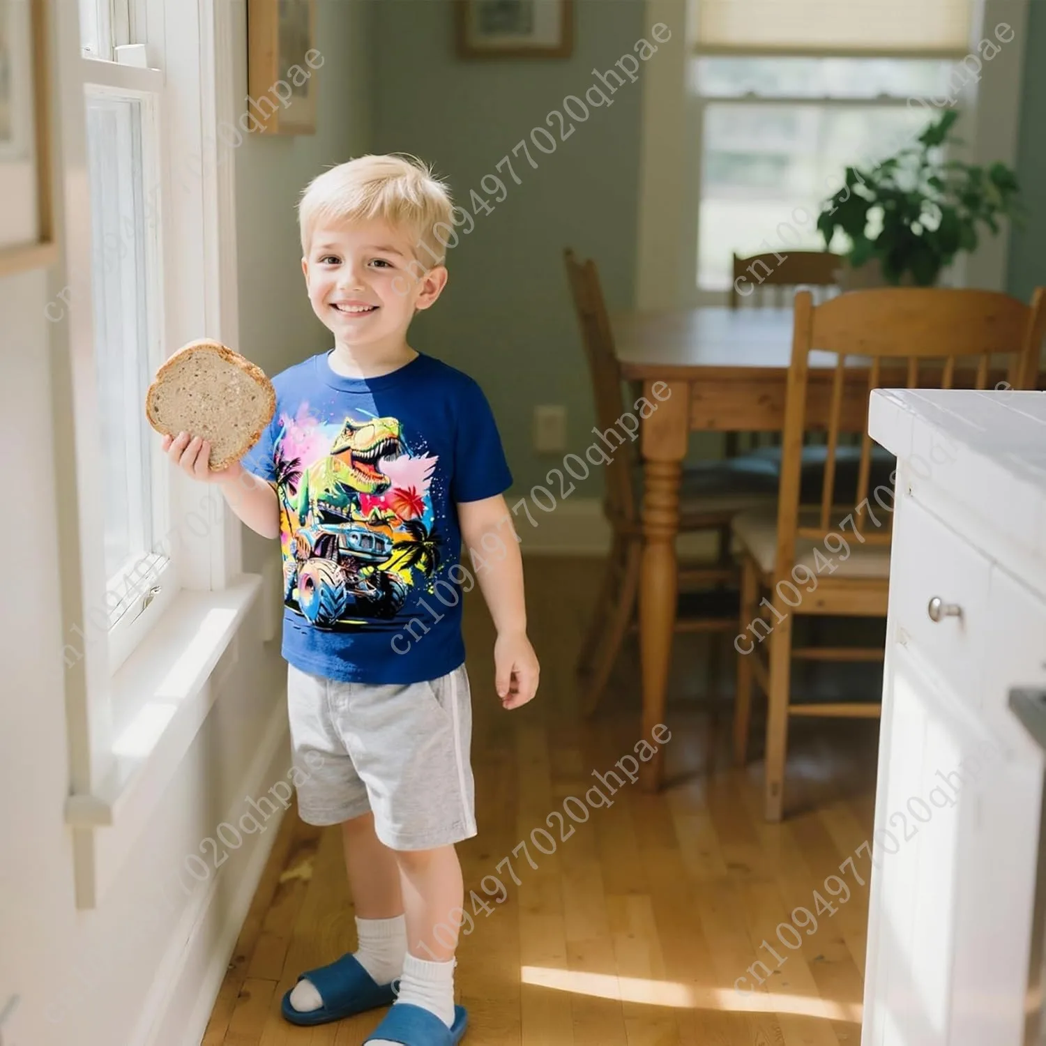 Funnycokid Camisas para niños pequeños Camiseta gráfica Camisetas de manga corta para niños de 2 a 6 años