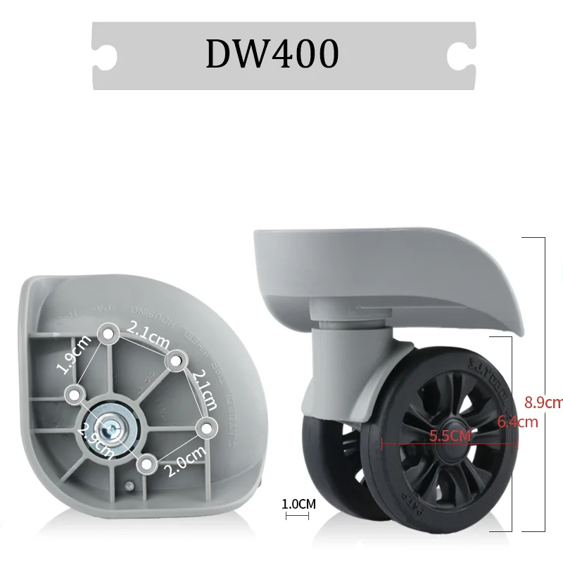 For DW400 Black Universal Wheel Replacement Suitcase Silent Smooth Shock Absorbing Durable Convenient Accessories Caster Wheels