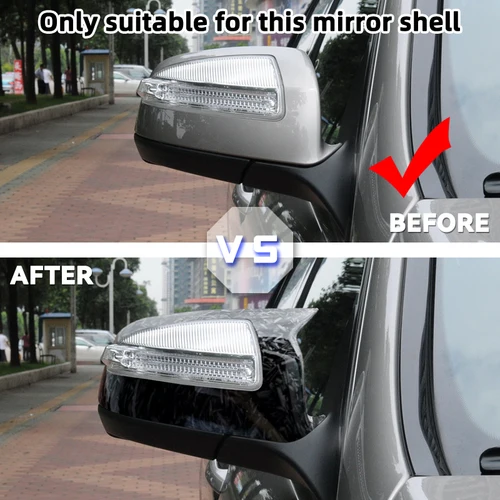 Imagen 2 del producto Para Mercedes Benz Clase C W204 S204 Viano Vito W639 ML W164 2007-2014 M estilo tapa de cubierta de espejo retrovisor fibra de carbono Real