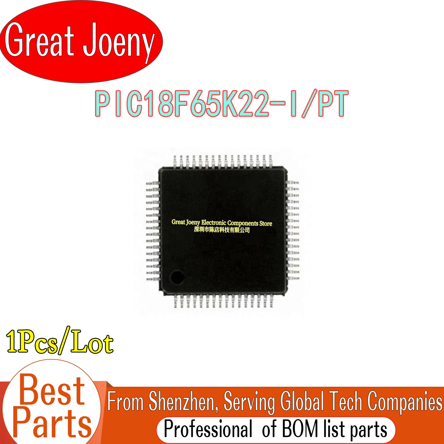 

100% New Original PIC18F65K22 PIC18F65K22-I/PT IC MCU Chipset TQFP-64
