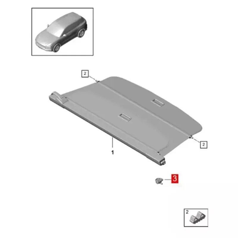 

A90E-Car Trunk Cargo Cover Bearing Block Support For Porsche Cayenne 2018-2023