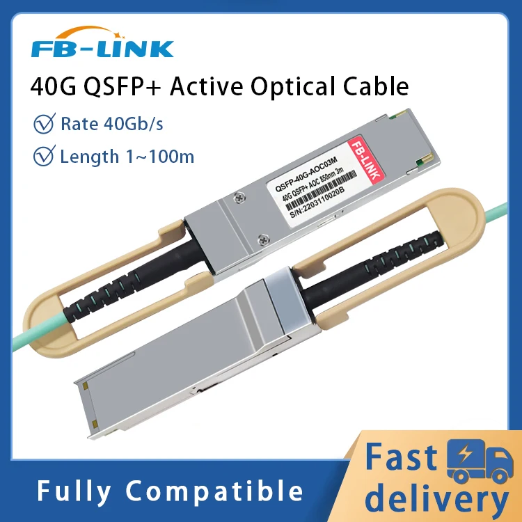 

40G AOC Cable QSFP to QSFP OM3 1/3/5/7/15/20M LSZH Active Optical Cable compatible with Mellanox/MikroTik/Cisco switch