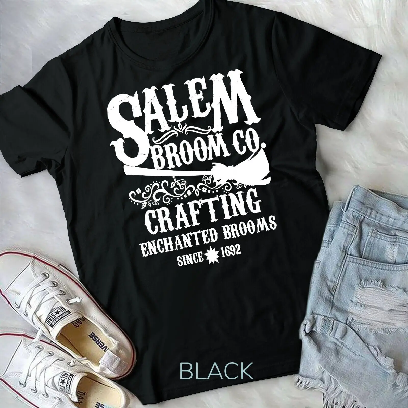 

Halloween Shirt Witch Womens Salem Broom Company Unisex T-shirt