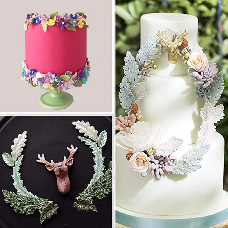 Baum blatt Silikon form Blätter Harz Schimmel Kuchen Ton Fondant Moule Dekorations werkzeuge Cupcake Topper Küchen zubehör Artikel backen – Detail 6