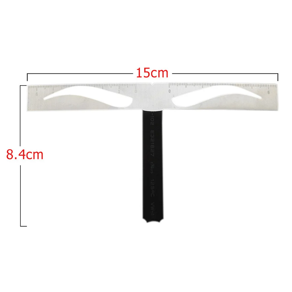 1 قطعة الفولاذ المقاوم للصدأ الحاجب استنسل حاكم المهنية الحاجب تشكيل أداة للحواجب متناظرة رسم دليل تطبيق سهل