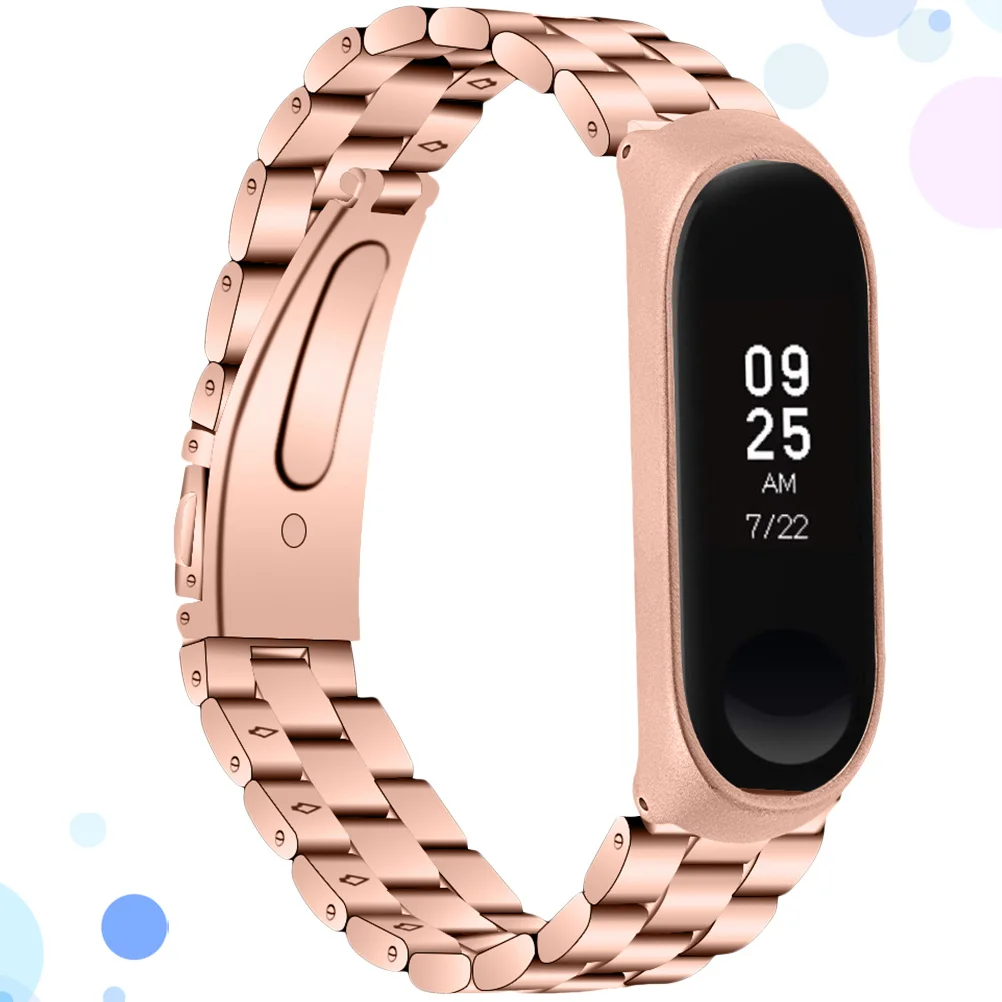 

Metal Band For Wristband 3 4 Rose Gold Durable Replacement Strap Comfort Fit Watch Accessories Watchband With Watch Frame