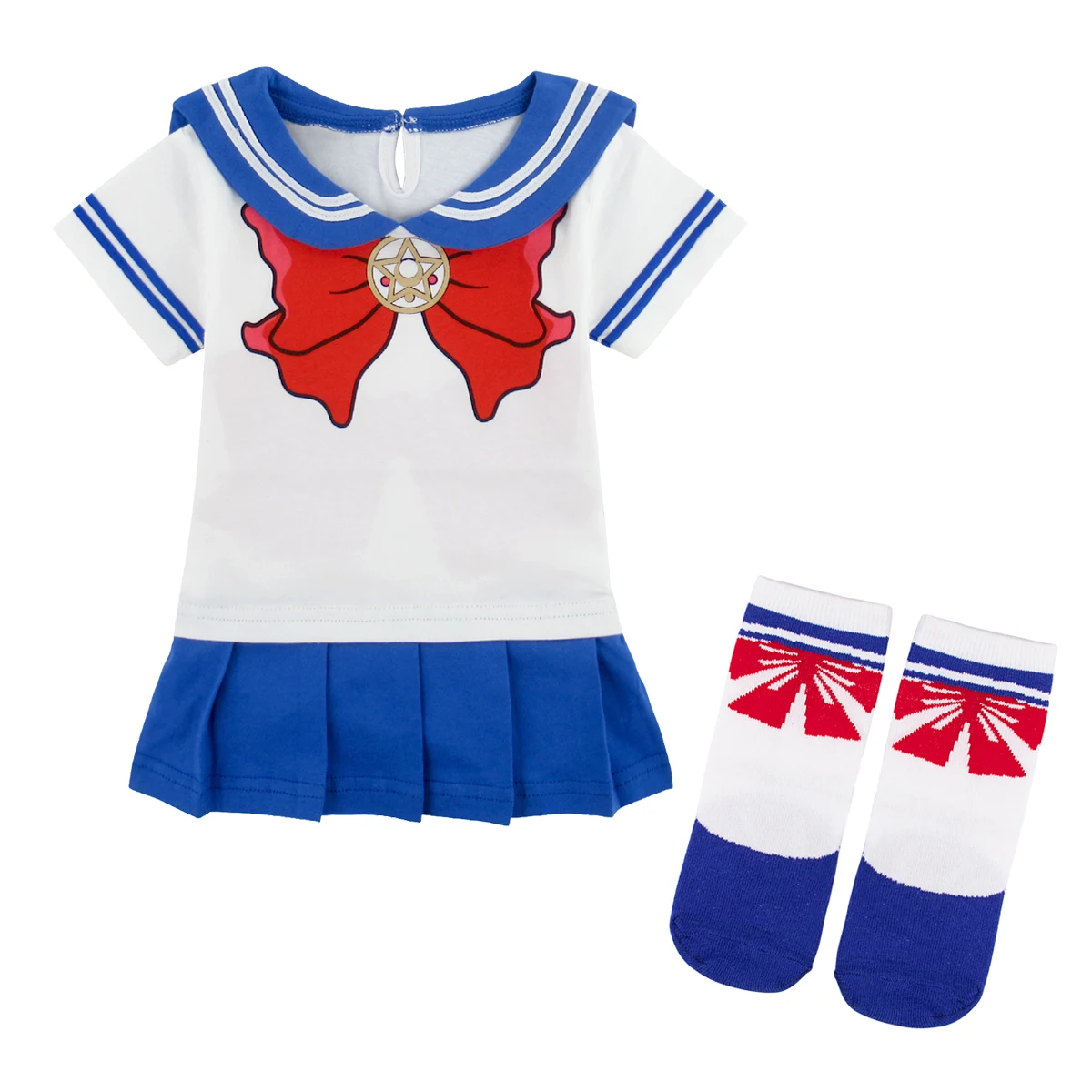 

Baby Girls Sailor Moon Bodysuit Short Sleeve Dress Newborn Rompers Halloween Carnival Cosplay Outfit Fancy Party Costume