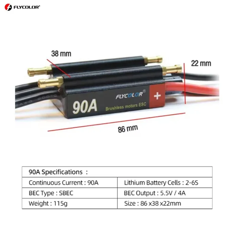 FlyColor 30A 50A 70A 90A 120A RC bateau ESC étanche 2-6S Lipo contrôleur de vitesse sans brosse pour moteur de bateau RC