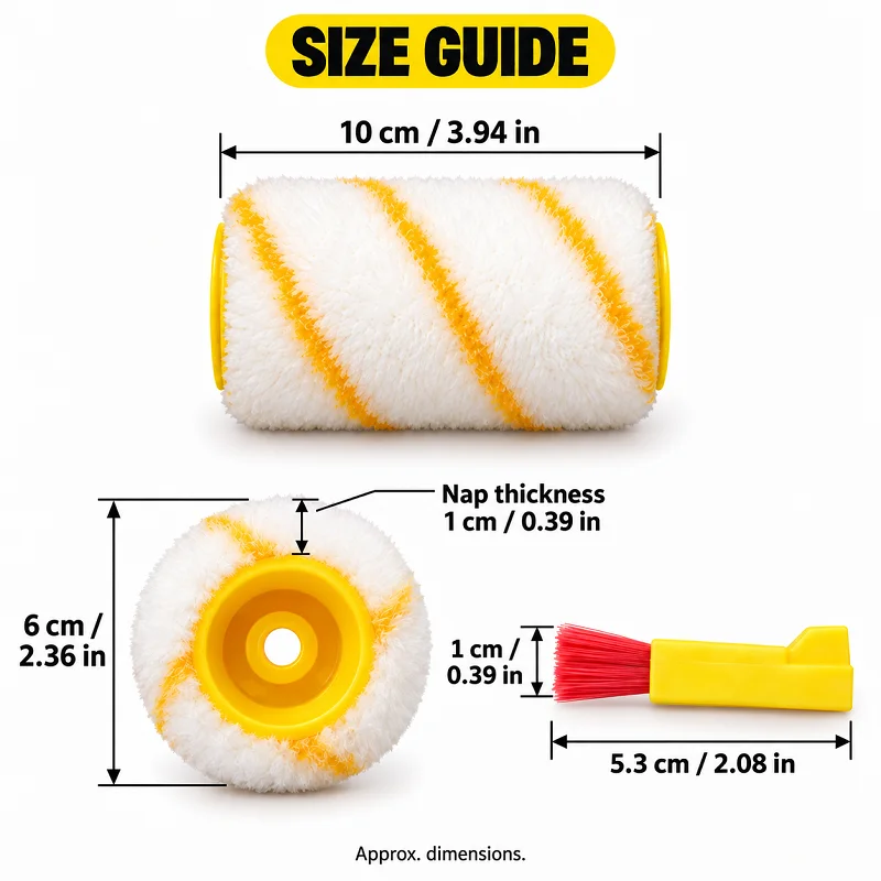 10/20PCS Paint Roller Covers Replacement Refills for Paint Edger Wall Ceiling Painting with Optional Brush Inserts